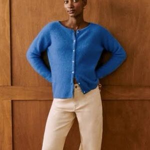 Sezane Vibrant Blue Knit Cardigan
